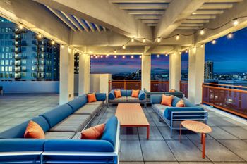 A rooftop lounge 